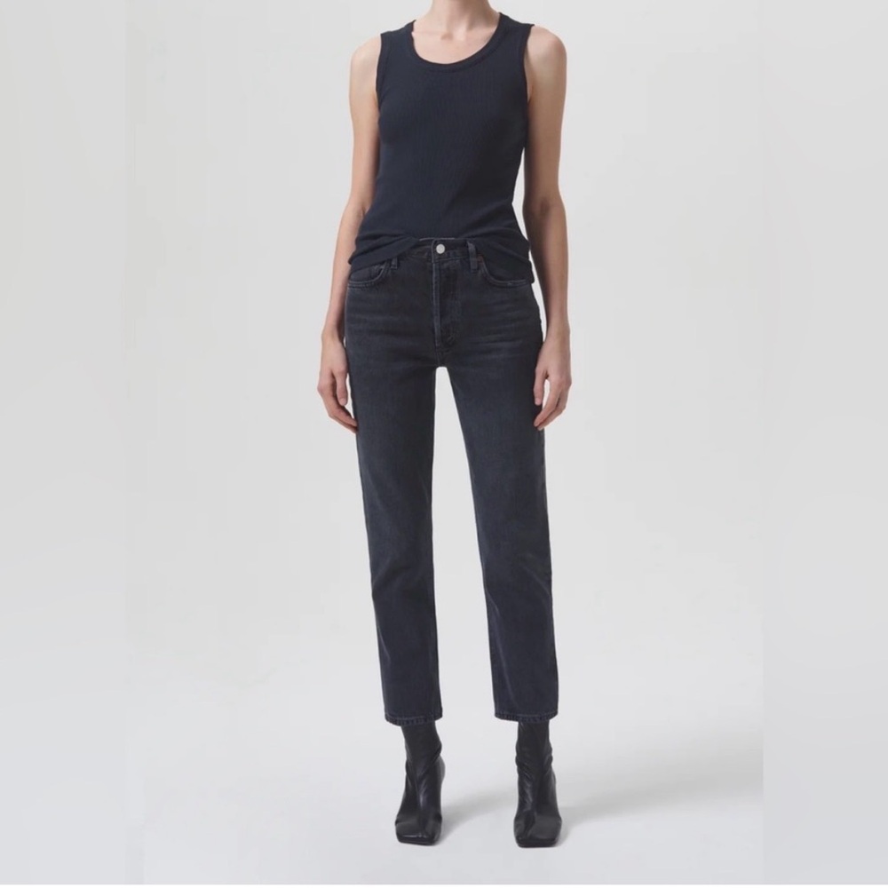 Agolde Dark Gray Straight Leg Jeans